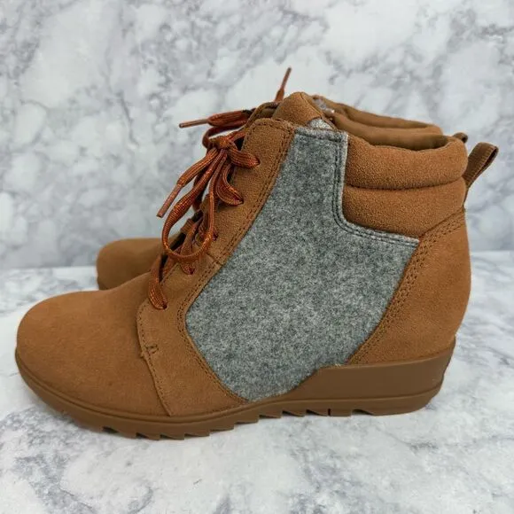 Sorel Evie Women’s Boots Size 9 Waterproof Wedge Suede NEW #K751