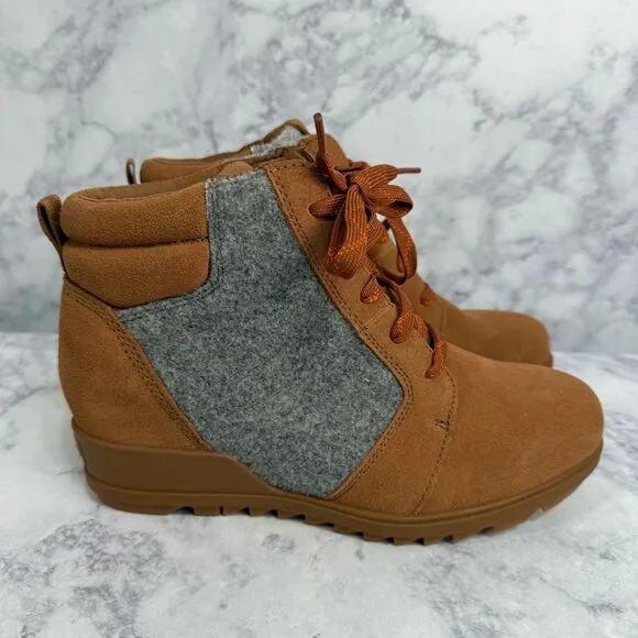 Sorel Evie Women’s Boots Size 9 Waterproof Wedge Suede NEW #K751