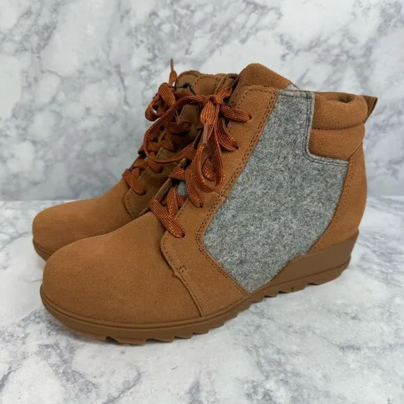 Sorel Evie Women’s Boots Size 9 Waterproof Wedge Suede NEW #K751