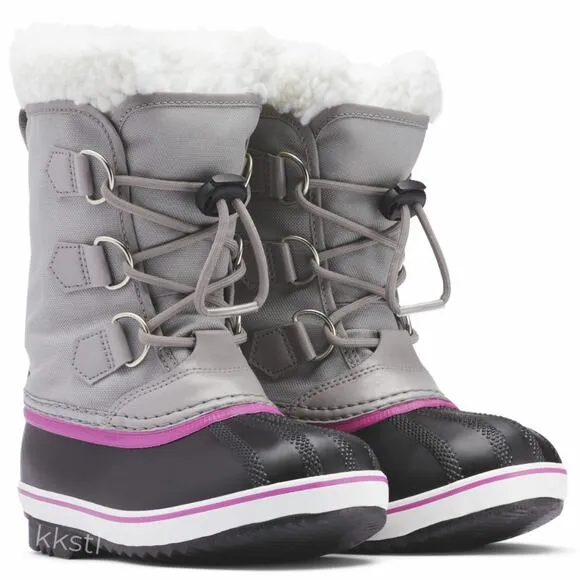 Sorel Kid 2 Chrome Grey/Black Yoot Pac Nylon Winter Snow Boots Waterproof BR3-16