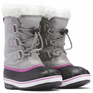 Sorel Kid 2 Chrome Grey/Black Yoot Pac Nylon Winter Snow Boots Waterproof BR3-16