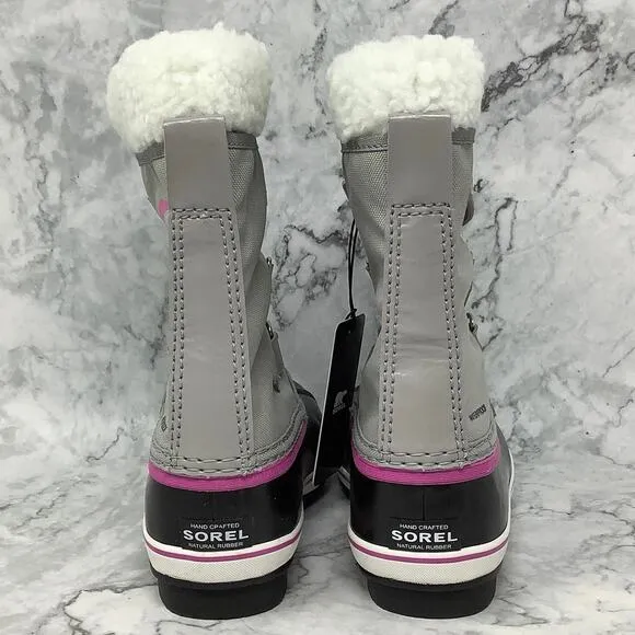 Sorel Kid 2 Chrome Grey/Black Yoot Pac Nylon Winter Snow Boots Waterproof BR3-16