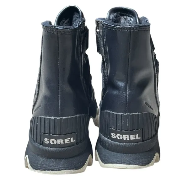 Sorel Kinetic Short Lace-Up Boots Booties Waterproof Insulated 6.5 Black