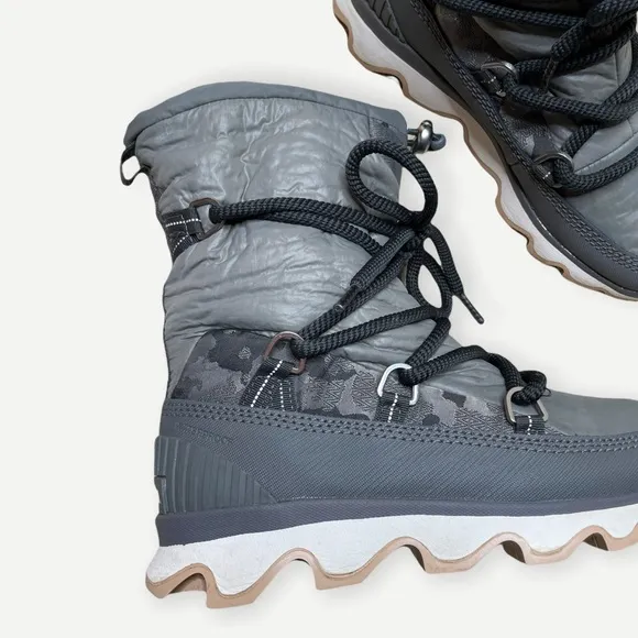 Sorel Kinetic Waterproof Winter Boots 7 Insulated Fleece Lined Gray