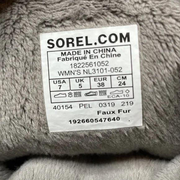 Sorel Kinetic Waterproof Winter Boots 7 Insulated Fleece Lined Gray