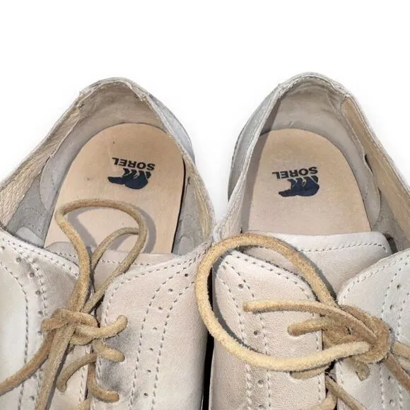 Sorel Madson Brogue Wingtip Oxford Distressed Cream NM1808-160 Men's 11