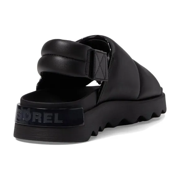 Sorel Shoes Viibe Black Leather Slingback Sandals