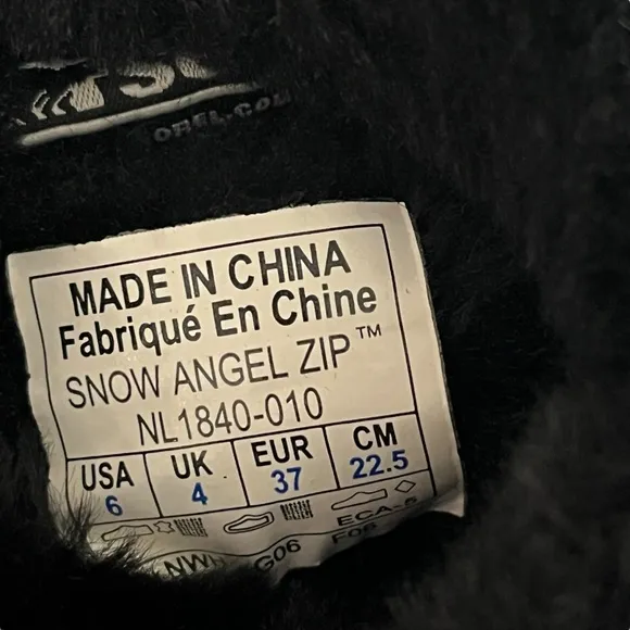 Sorel Snow Angel Zip Black Suede Leather Waterproof Faux Fur Insulated Boot 6