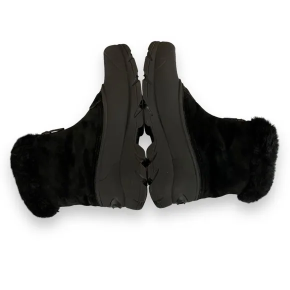 Sorel Snow Angel Zip Black Suede Leather Waterproof Faux Fur Insulated Boot 6