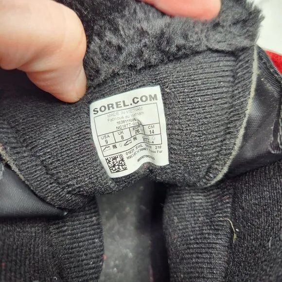 Sorel Snow Command Winter Snow Boots Black Red Waterproof Toddler Boys 9