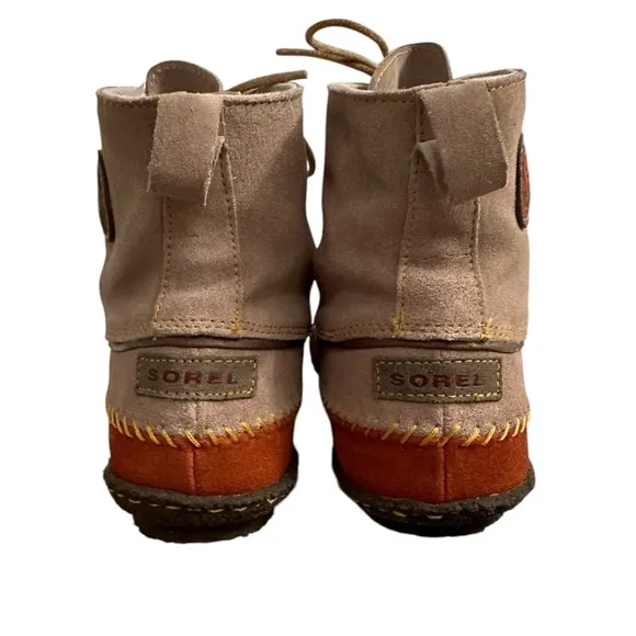 Sorel Suede Joplin Boots Tan beige rust terracotta red orange gorpcore size 6.5