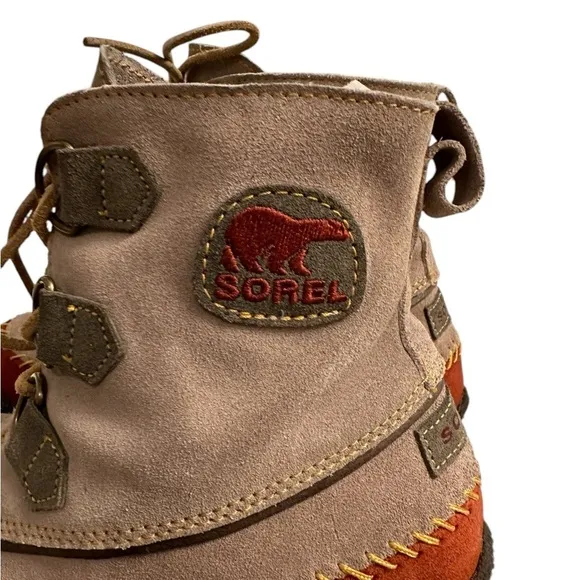 Sorel Suede Joplin Boots Tan beige rust terracotta red orange gorpcore size 6.5