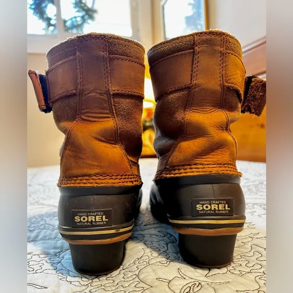 SOREL Winter Fancy Lace Il Leather Waterproof Short Boot in Grizzly Sz 8