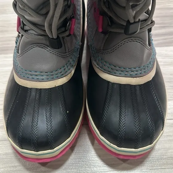 Sorel Winter Snow Insulated Waterproof Pink Gray Lace Up Boots WOMENS SIZE 6