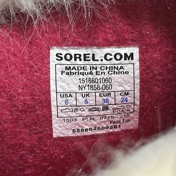 Sorel Winter Snow Insulated Waterproof Pink Gray Lace Up Boots WOMENS SIZE 6