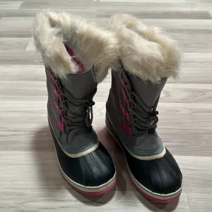 Sorel Winter Snow Insulated Waterproof Pink Gray Lace Up Boots WOMENS SIZE 6