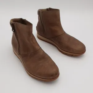 Sorel Women Tan Leather Ankle Boots Casual Office Casual 8 Y2k