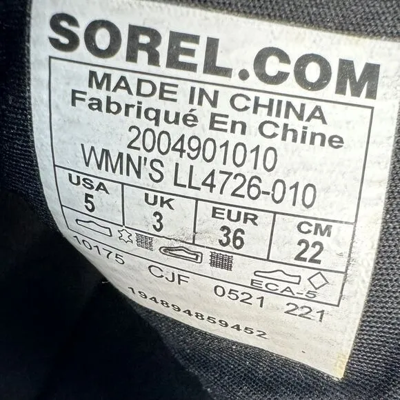 Sorel Womens Black Suede Evie Zip Wedge Boots Bootie Size 5 US LL4726-010