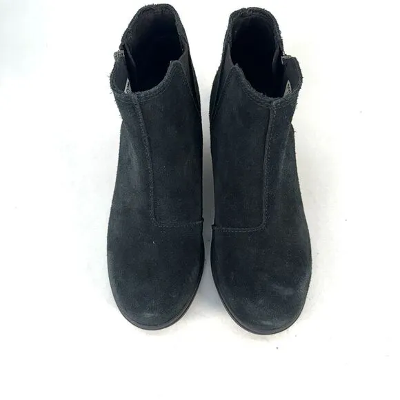 Sorel Womens Black Suede Evie Zip Wedge Boots Bootie Size 5 US LL4726-010