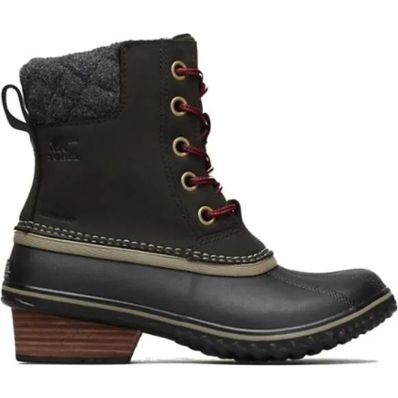 Sorel Women's Slimpack II Lace Black Waterproof Duck Boots Size 5 NWT