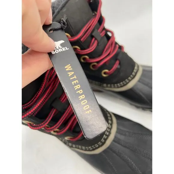 Sorel Women's Slimpack II Lace Black Waterproof Duck Boots Size 5 NWT