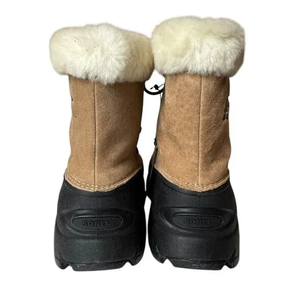 Sorel Womens Suede Snow Angel Waterproof Winter Boots Size US 11 Tan And Black