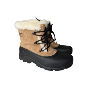 Sorel Womens Suede Snow Angel Waterproof Winter Boots Size US 11 Tan And Black