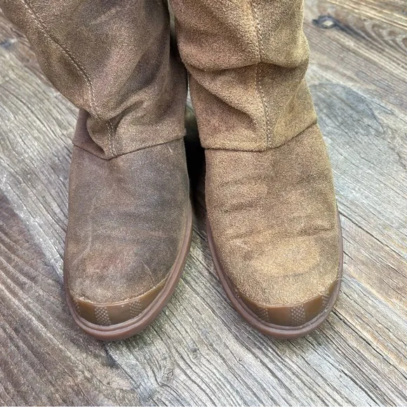 Sorel Womens Toronto Tall Knee High Tan Suede Leather Wedge Heel Boots Size 8.5