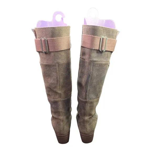 Sorel Womens Toronto Tall Knee High Tan Suede Leather Wedge Heel Boots Size 8.5