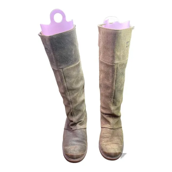 Sorel Womens Toronto Tall Knee High Tan Suede Leather Wedge Heel Boots Size 8.5