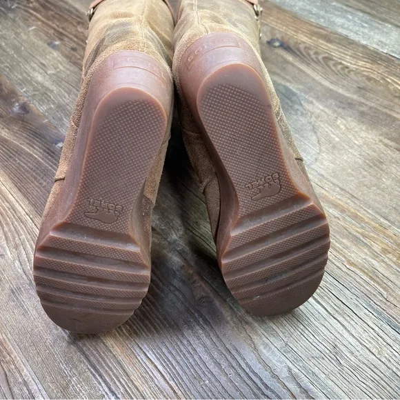 Sorel Womens Toronto Tall Knee High Tan Suede Leather Wedge Heel Boots Size 8.5