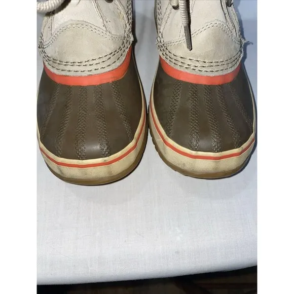 Sorel Women’s Winter Boots Size 6.5 M Tan Leather Warmth Waterproof Insulated
