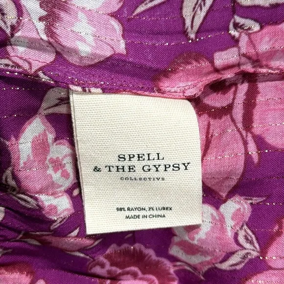 Spell &amp; The Gypsy Winona Midi Skirt in Berry Size Medium Like New