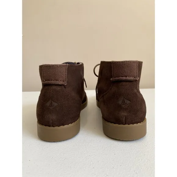 Sperry Newman Chukka Men's Boots Dark Brown Suede Water Resistant Upper NWOB 10M
