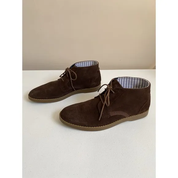 Sperry Newman Chukka Men's Boots Dark Brown Suede Water Resistant Upper NWOB 10M