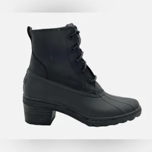 Sperry Saltwater Black Heeled Ankle Boot Size 9