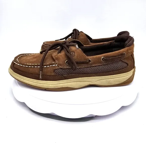 Sperry Shoes Boy's 6 Top Sider Boat Lanyard Cigar Brown Casual MYB54294A