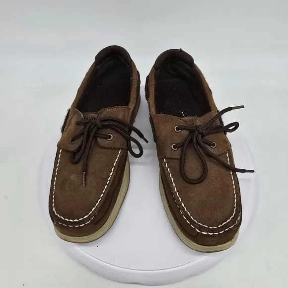 Sperry Shoes Boy's 6 Top Sider Boat Lanyard Cigar Brown Casual MYB54294A