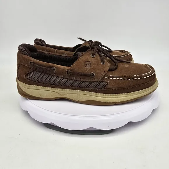 Sperry Shoes Boy's 6 Top Sider Boat Lanyard Cigar Brown Casual MYB54294A