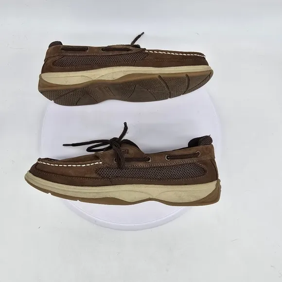 Sperry Shoes Boy's 6 Top Sider Boat Lanyard Cigar Brown Casual MYB54294A