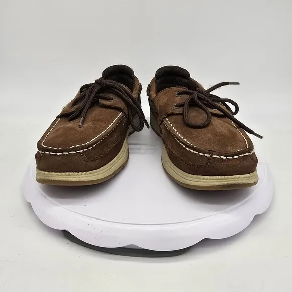 Sperry Shoes Boy's 6 Top Sider Boat Lanyard Cigar Brown Casual MYB54294A