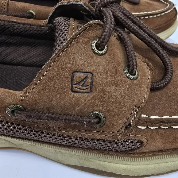 Sperry Shoes Boy's 6 Top Sider Boat Lanyard Cigar Brown Casual MYB54294A