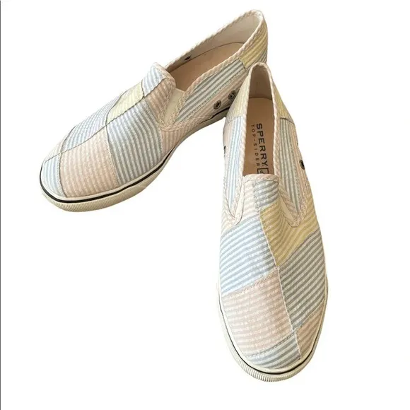 Sperry Top-Sider Pastel Striped Textile Casual Loafers Shoes