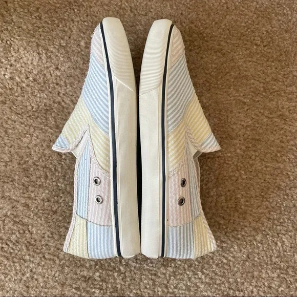 Sperry Top-Sider Pastel Striped Textile Casual Loafers Shoes