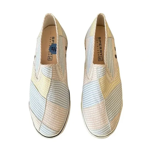 Sperry Top-Sider Pastel Striped Textile Casual Loafers Shoes