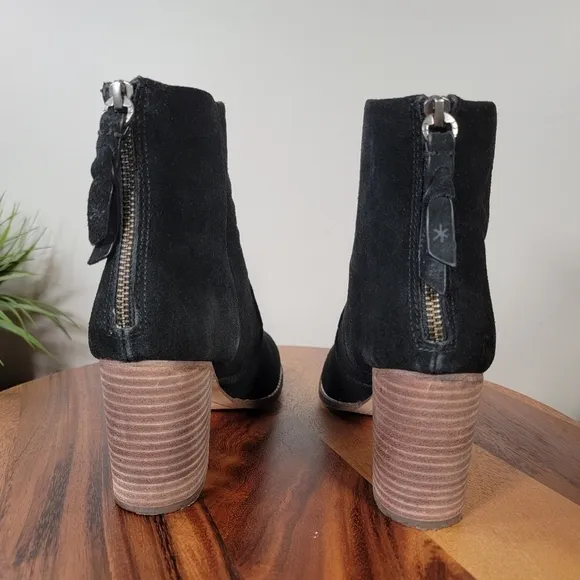 Splendid Black Suede Heeled Ankle boots booties Size 10