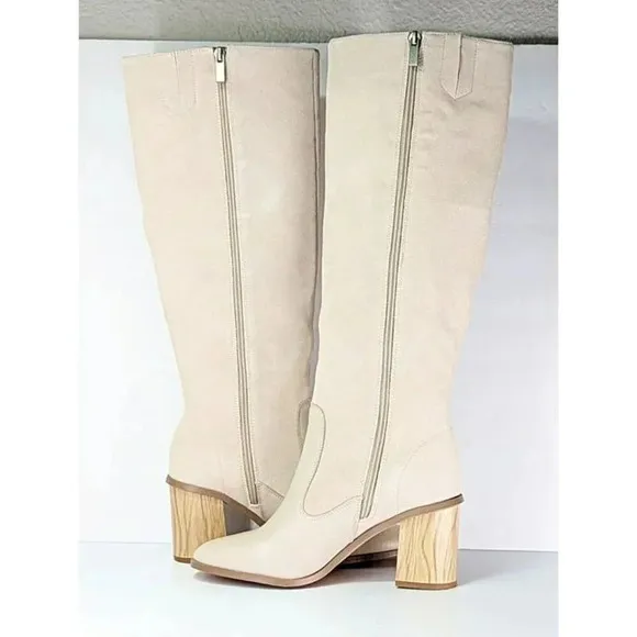 Splendid Women's Meadow Knee High Boots In Tapioca Suede Size 7.5 (MSRP $225)