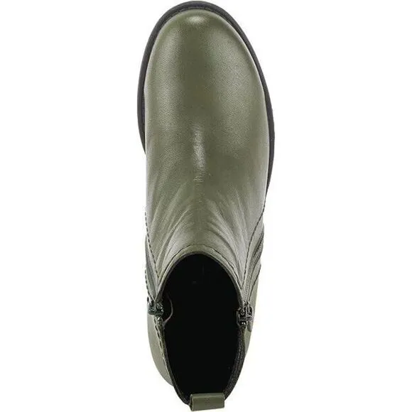 Spring Step Oziel Boots Women's 10.5-11 Olive Green Leather Ankle Bootie ZPO687