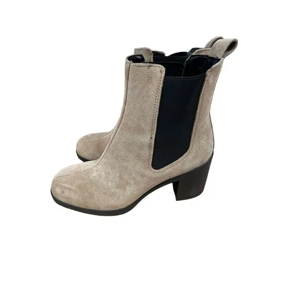 Steve Madden Ankle Boots Women Size 11 Match Taupe Suede 3.5 Inch Heels New Box