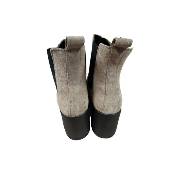 Steve Madden Ankle Boots Women Size 11 Match Taupe Suede 3.5 Inch Heels New Box